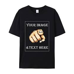 Faletony Unisex Personalisiert T-Shirt vollfarbig einseitig Bedruckt mit eigenem Foto Text Logo Name Selbst Gestalten Baumwolle Tshirt Damen Herren von Faletony