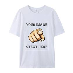 Faletony Unisex Personalisiert T-Shirt vollfarbig einseitig Bedruckt mit eigenem Foto Text Logo Name Selbst Gestalten Baumwolle Tshirt Damen Herren von Faletony