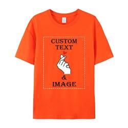 Faletony Unisex Personalisiert T-Shirt vollfarbig einseitig Bedruckt mit eigenem Foto Text Logo Name Selbst Gestalten Baumwolle Tshirt Damen Herren von Faletony