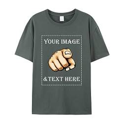 Faletony Unisex Personalisiert T-Shirt vollfarbig einseitig Bedruckt mit eigenem Foto Text Logo Name Selbst Gestalten Baumwolle Tshirt Damen Herren von Faletony