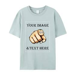 Faletony Unisex Personalisiert T-Shirt vollfarbig einseitig Bedruckt mit eigenem Foto Text Logo Name Selbst Gestalten Baumwolle Tshirt Damen Herren von Faletony