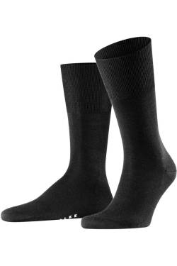 FALKE Airport Socken schwarz, Einfarbig von Falke