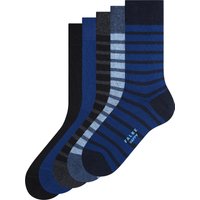 FALKE Kurzsocken, 4er-Pack, Streifen, für Herren, blau, 43-46 von Falke