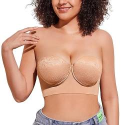 FallSweet Trägerloser BHS Damen Mit Bügel BH Trägerlos Große Brüste (Beige, 105D) von FallSweet