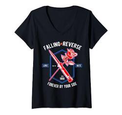 Damen Falling In Reverse Vintage 90er T-Shirt Forever By Your Side T-Shirt mit V-Ausschnitt von Falling In Reverse