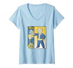 Damen Fallout TV Series Vault-Tec Sammelkarte T-Shirt mit V-Ausschnitt von Fallout