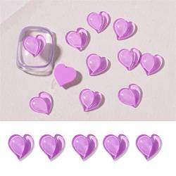 Glitzernde Maniküre-Dekorationen für Mädchen mit Herzmotiv, für Nagelkunst, Pailletten, luxuriöser Kristall (lila) von Famboz