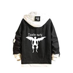 Famesale Unisex Death Note Hoodie Jacke Cosplay L·Lawliet Yagami Light Jeansjacke Anime Casual Sweatshirt Kostüm von Famesale