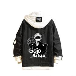 Famesale Unisex Jujutsu Kaisen Hoodie Jacke Cosplay Yuji Itadori Gojo Satoru Jeansjacke Anime Megumi Fushiguro Casual Sweatshirt Kostüm von Famesale