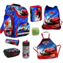 Familando Disney Cars Schulranzen 1. Klasse für Jungen und Mädchen · ergonomischer Tornister · Schultaschen-Set (8-teilig) von Familando