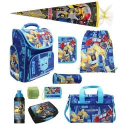 Familando Transformers Schulranzen 1. Klasse für Jungen und Mädchen · ergonomischer Tornister · Jungs Schultaschen-Set (10-teilig mit Schultüte) von Familando