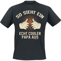 Familie & Freunde T-Shirt - So sieht ein echt cooler Papa aus - 4XL - für Männer - Größe 4XL - schwarz von Familie & Freunde