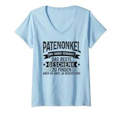 Damen Patenonkel das beste Geschenk Patenonkel Familie T-Shirt mit V-Ausschnitt von Familie & Patenkind Geschenkidee