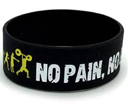 Armband "No Pain no Gain Everybody Fit" Silikon | Geschenk | Männer | Frauen | Herren | Damen | Sport | Fitness | Motivation | Kraftsport | Leistungssport | Gesundheit | von Familienkalender