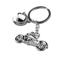 Familienkalender Motorrad mit Helm Schlüsselanhänger aus Metall Moped | Chopper | Geschenk für Männer | Herren | Bike | Maschine | Biker | Harley | von Familienkalender