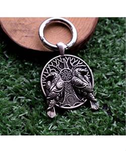 Rabenbanner Raven Wikinger Vikings Schlüsselanhänger Metall Odin | Valknut | Geschenk | Männer | Herren | Jungen |Thor | Mjölnir | Runen | Rabe von Familienkalender