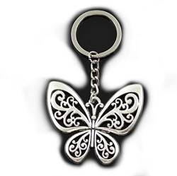 Schmetterling Schlüsselanhänger Metall silberfarben Insekt | Raupe | Geschenk | Damen | Butterfly | Mädchen | Frauen | Glücksbringer | Fashion | Blume | silberfarben neu von Familienkalender