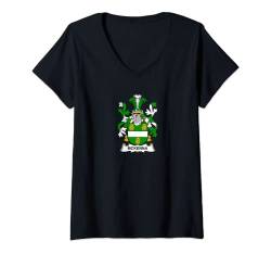 Damen McKenna Wappen - Familienwappen T-Shirt mit V-Ausschnitt von Familienwappen und Wappen Kleidung und Geschenke