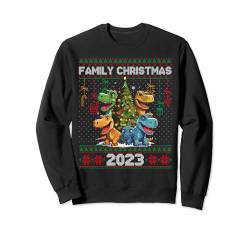 Family Christmas 2023 Sweater Ugly Dinosaur T Rex Tree Xmas Sweatshirt von Family Christmas 2023 Pajamas For Men Women Kids