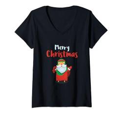 Weihnachts-Hemden, Motiv: Weihnachtsmann-Familie, passend zu Weihnachten T-Shirt mit V-Ausschnitt von Family Christmas Shirts Matching Christmas PJs
