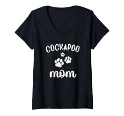Damen Cockapoo Mom Cute Dog Cockerpoo Cockerdoodle T-Shirt mit V-Ausschnitt von Family Dog Lovers Clothing