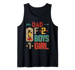 Dad Of 2 Funny Boys 1 Adorable Kid Girl Costume Battery Tank Top von Family Father's Day Costume