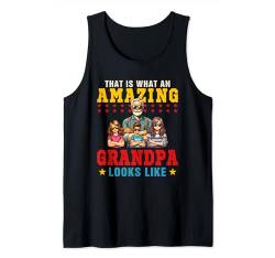 Funny Joke Amazing Grandpa Grandson Two Cute Granddaughters Tank Top von Family Father's Day Costume