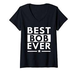 Damen Best Bob Ever Lustige personalisierte Vorname Geschenk T-Shirt mit V-Ausschnitt von Family Gifts Co.