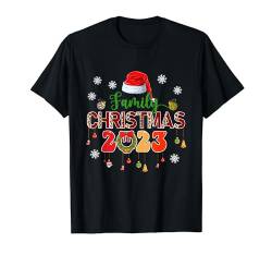 Familie Weihnachten 2023 Weihnachtsmütze Xmas Symbole Matching Team T-Shirt von Family Lover Christmas Costume