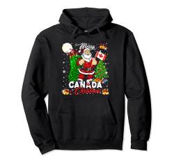 Merry Canada Christmas Funny Santa Proud Canadian Flag Pullover Hoodie von Family Lover Christmas Costume