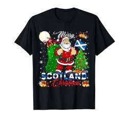 Merry Scotland Christmas Funny Santa Proud Scottish Flag T-Shirt von Family Lover Christmas Costume
