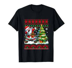 Santa Dabbing Christmas Tree Colorful Lights Sweater T-Shirt von Family Lover Christmas Costume
