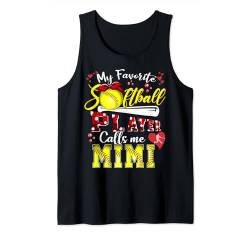 Mein Lieblings-Softballspieler nennt mich Mimi Tee Muttertag Tank Top von Family Matching Mother's Day gifts