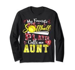 My Favorite Softball Player calls me Aunt Tee Muttertag Langarmshirt von Family Matching Mother's Day gifts