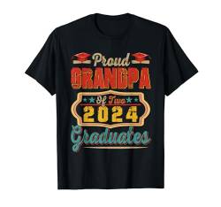 Vintage Proud Grandpa Of Two 2024 Graduates Matching Family T-Shirt von Family Men Graduation Costume