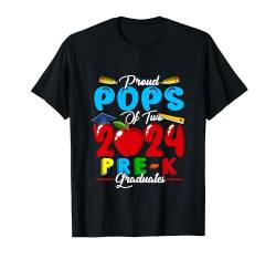 Stolze Pops von zwei 2024 Pre-K Graduates Familienliebhaber T-Shirt von Family Men Graduation Kids Costume