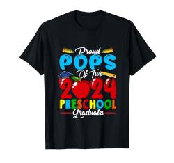 Stolze Pops von zwei 2025 Vorschulabsolventen Familienliebhaber T-Shirt von Family Men Graduation Kids Costume