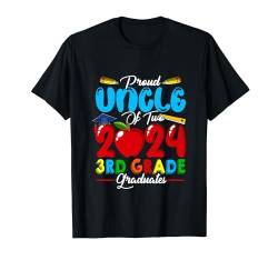 Stolzer Onkel von zwei Absolventen der 3. Klasse 2024, Familienliebhaber T-Shirt von Family Men Graduation Kids Costume