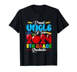 Stolzer Onkel von zwei Absolventen der 5. Klasse 2024, Familienliebhaber T-Shirt von Family Men Graduation Kids Costume