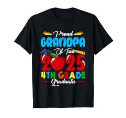 Stolzer Opa von zwei Absolventen der 4. Klasse 2025, Familienliebhaber T-Shirt von Family Men Graduation Kids Costume