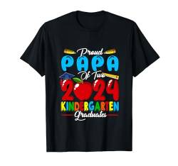 Stolzer Papa von zwei 2024 Kindergarten-Absolventen, Familienliebhaber T-Shirt von Family Men Graduation Kids Costume