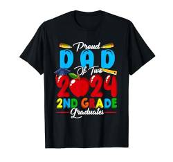 Stolzer Vater von zwei Kindern, Familienliebhaber, Absolventen der 2. Klasse 2024 T-Shirt von Family Men Graduation Kids Costume