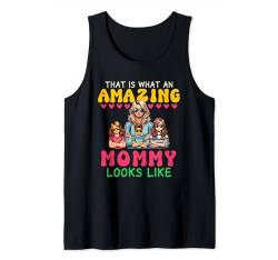 Funny Joke Amazing Mommy Mom Son Two Cute Daughters Family Tank Top von Family Mother's Day Costume