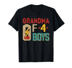 Grandma Of 4 Funny Boys Costume Battery Mother's Day Family T-Shirt von Family Mother's Day Costume