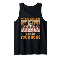 Proud I Have Four Funny Sons Mother's Day Family Kids Lover Tank Top von Family Mother's Day Costume