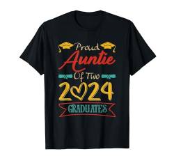 Stolze Tante von zwei Absolventen von 2024, Familie, Kinder, Liebhaber T-Shirt von Family Women Graduation Kids Costume