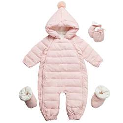 Famuka Baby Daunenanzug Schneeanzug Jungen Mädchen Winter Babymode Set (Rosa, 73) von Famuka