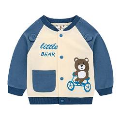 Famuka Baby Jacke Baby Jungen Mädchen Übergangsjacke Frühling Herbst Kinder Jäckchen (Blau, 80, 12 Monate) von Famuka