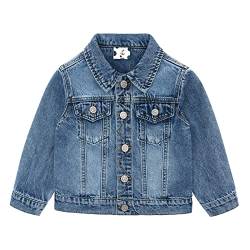 Famuka Baby Jeansjacke Jungen Mädchen Jacke Denim Kleinkinder Übergangsjacke (Blau, 18M) von Famuka