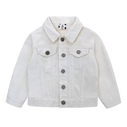 Famuka Baby Jeansjacke Jungen Mädchen Jacke Denim Kleinkinder Übergangsjacke (Weiß, 12M) von Famuka